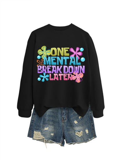 Damen Sweatshirt Kreativer Aufdruck Eveloria Grau