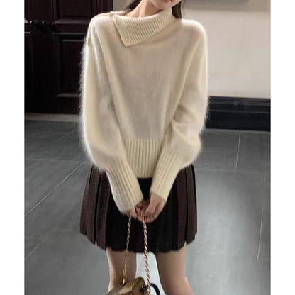 Damen Rollkragenpullover Weiches Strickmaterial Bequem