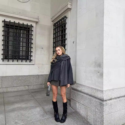 Damen Rollkragen Überjacke Elegant Geschnitten Eveloria