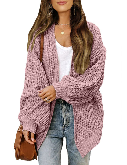Damen Grobstrickjacke Lässiger Schnitt Überschnittene Schultern