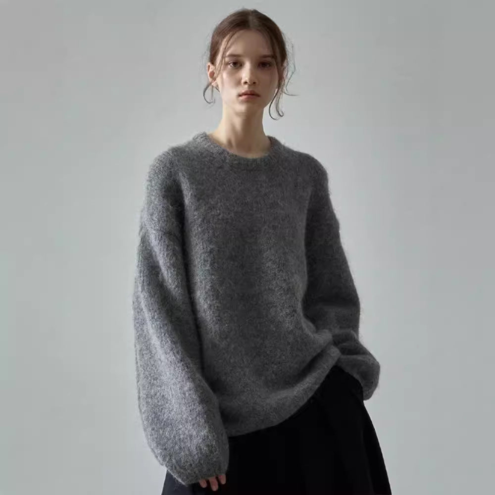 Damen Oversize-Pullover Weiches Material Beige - Eveloria