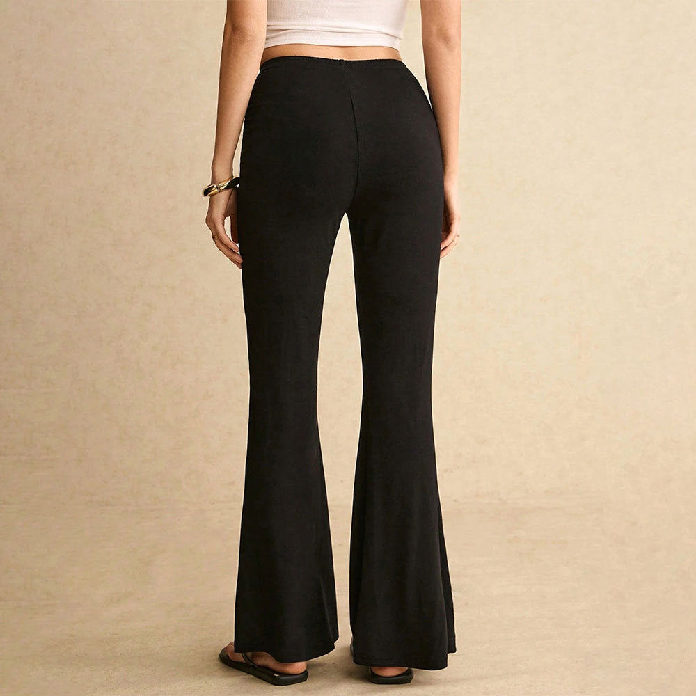 Damen Flare Hosen Raffungselement Eveloria