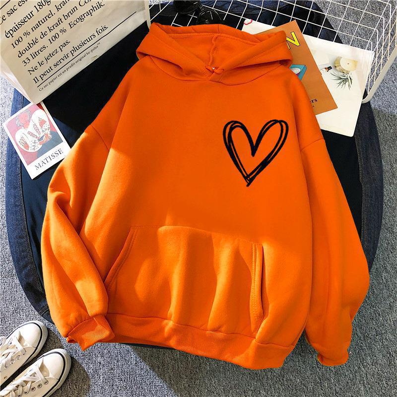 Damen Kapuzenpullover Herzmotiv Eveloria