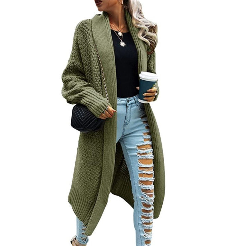 Damen Cardigan Grobstrick Lässiger Schnitt Elegante Maschenstruktur
