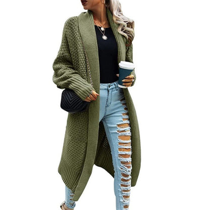 Damen Cardigan Grobstrick Lässiger Schnitt Elegante Maschenstruktur