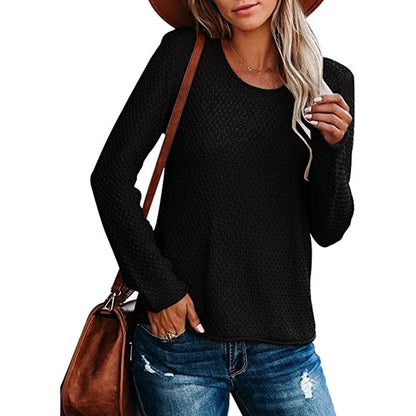 Damen Strickpullover Lässig Strukturierter Look Eveloria