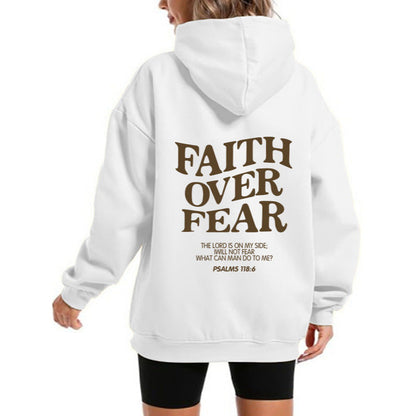 Damen Kapuzensweater Bequem Motivierender Schriftzug Grau