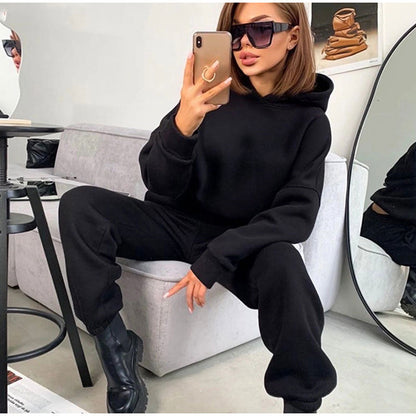 Damen Sportliches Lounge-Set Oversized Hoodie Jogginghosen Eveloria