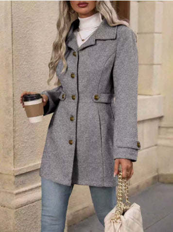 Eveloria Damen Trenchcoat Tailliert Knöpfe Beige