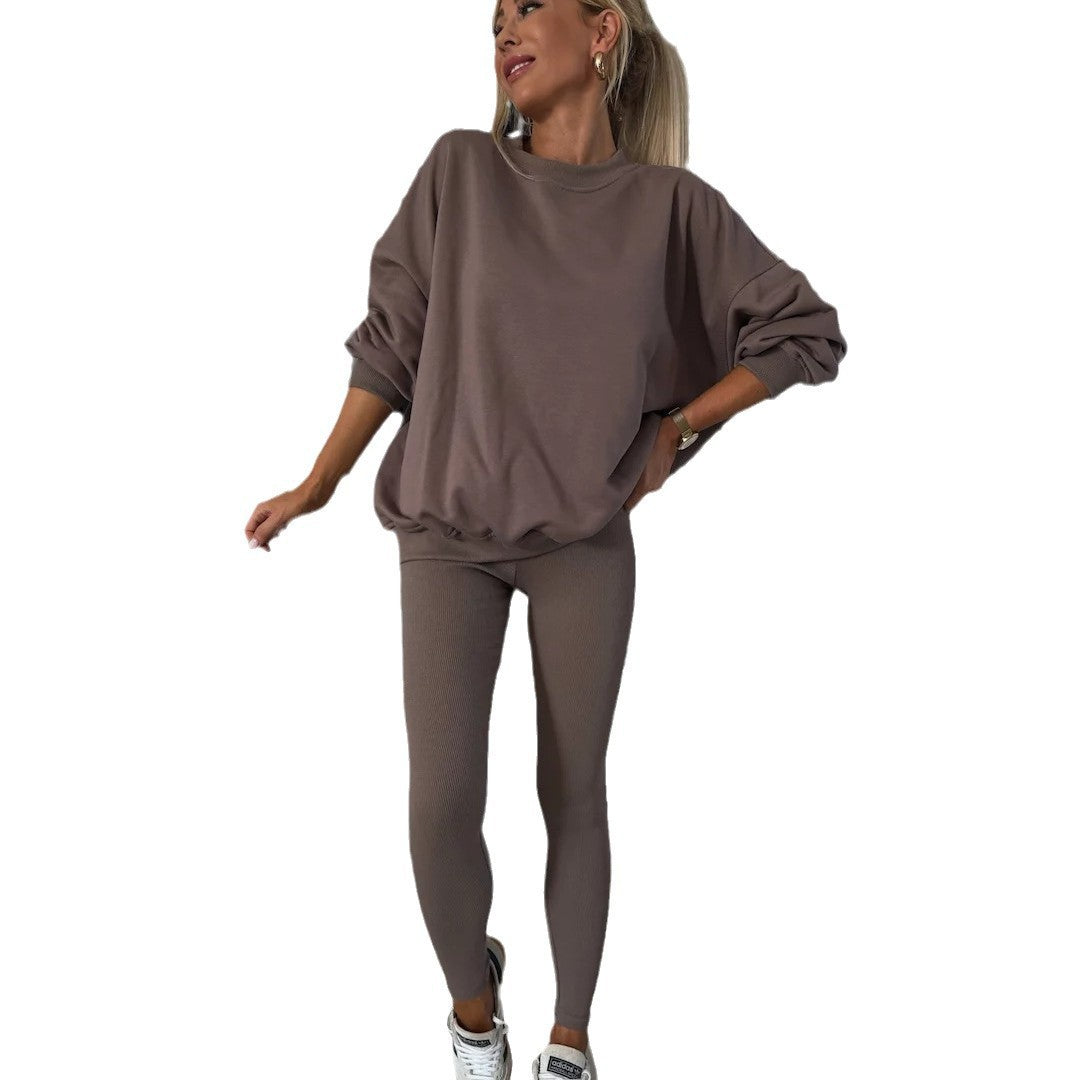 Damen Sweatshirt und Leggings Lässig Grau Eveloria