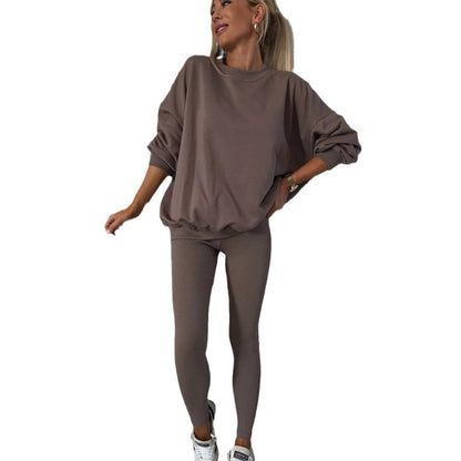 Damen Sweatshirt und Leggings Lässig Grau Eveloria