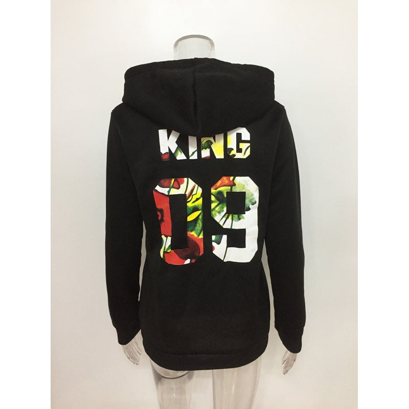 Damen Hoodie mit Floralem Design Kapuze Eveloria
