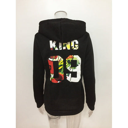 Damen Hoodie mit Floralem Design Kapuze Eveloria