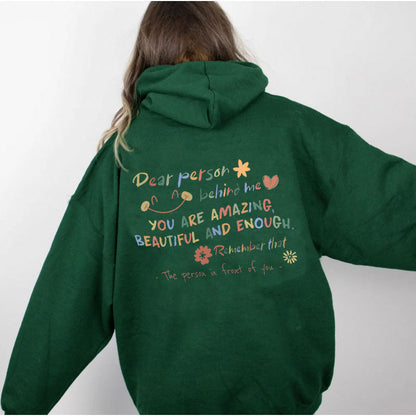 Damen Kapuzenpullover Komfort Passform Motivschriftzug Eveloria