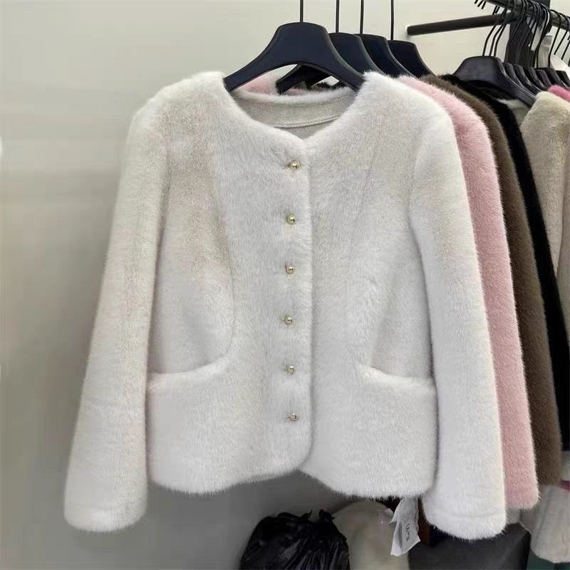 Damen Fleecejacke Kuschelig Knopfdesign Eveloria