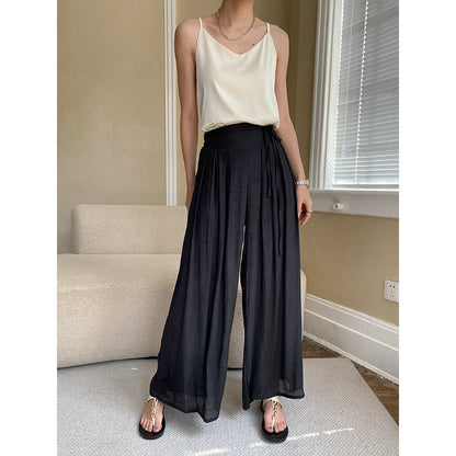 Damen Palazzo-Hose Weit Taillenknoten Eveloria