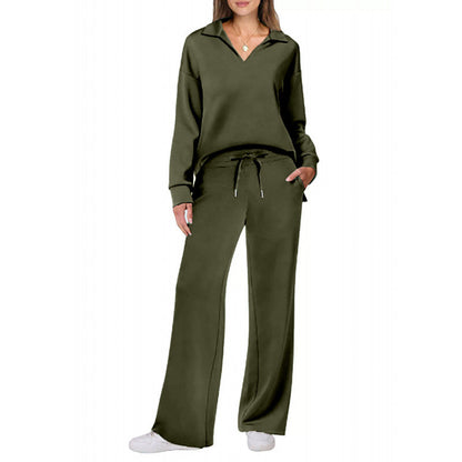 Damen Sweatshirt Hose Set Eveloria Baumwolle Bequem
