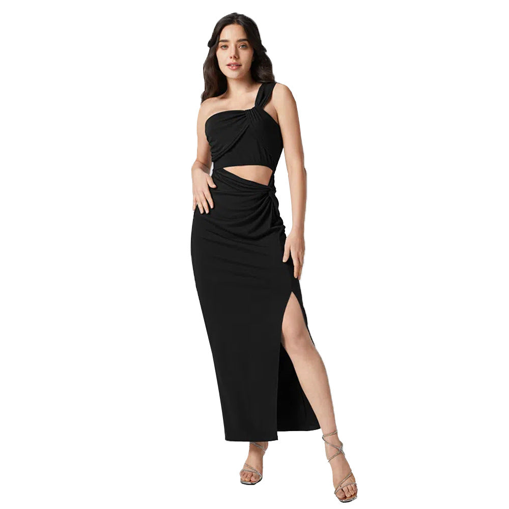 Damen Wickelkleid Asymmetrisch Figurbetonter Stoff