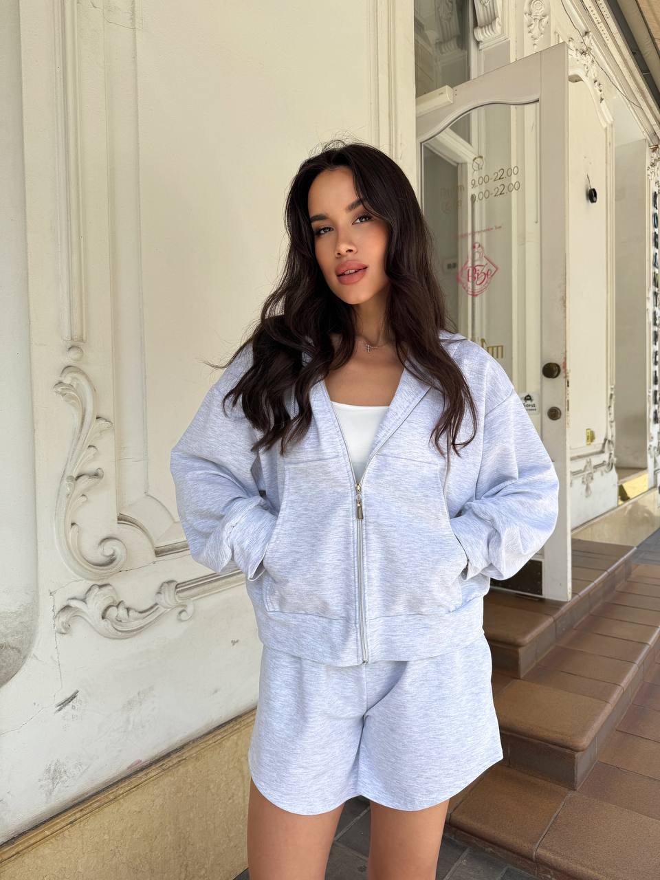 Damen Lässiges Hoodie Shorts Set Eveloria