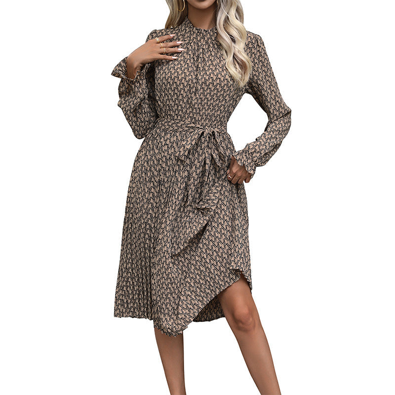 Damen Wickelkleid Raffung Taillengürtel Eveloria