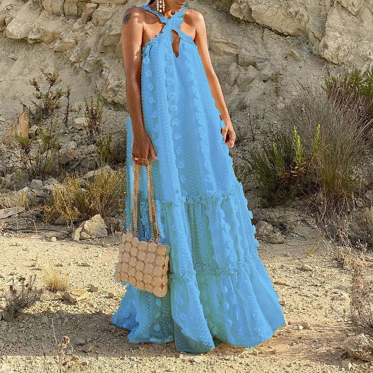 Damen Maxikleid Eveloria Langarm