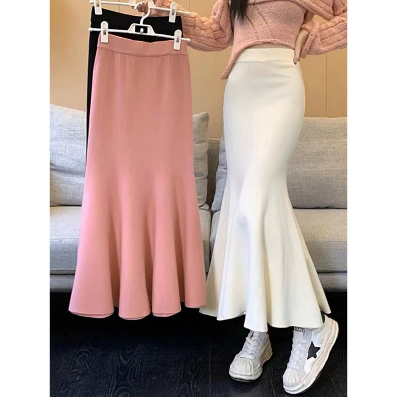 Damen Midirock Hohem Bund Schwingender Saum Schwarz Eveloria - Eveloria