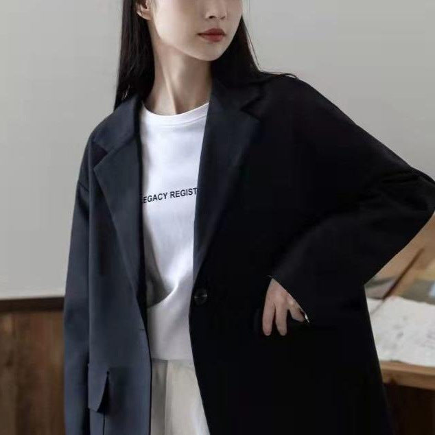 Damen Longline Blazer mit klassischem Revers Eveloria