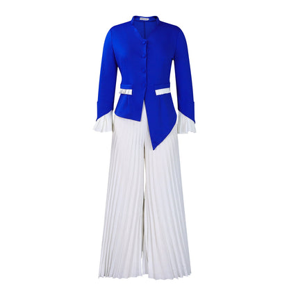 Damen Jumpsuit Tailliert Plissee Eveloria