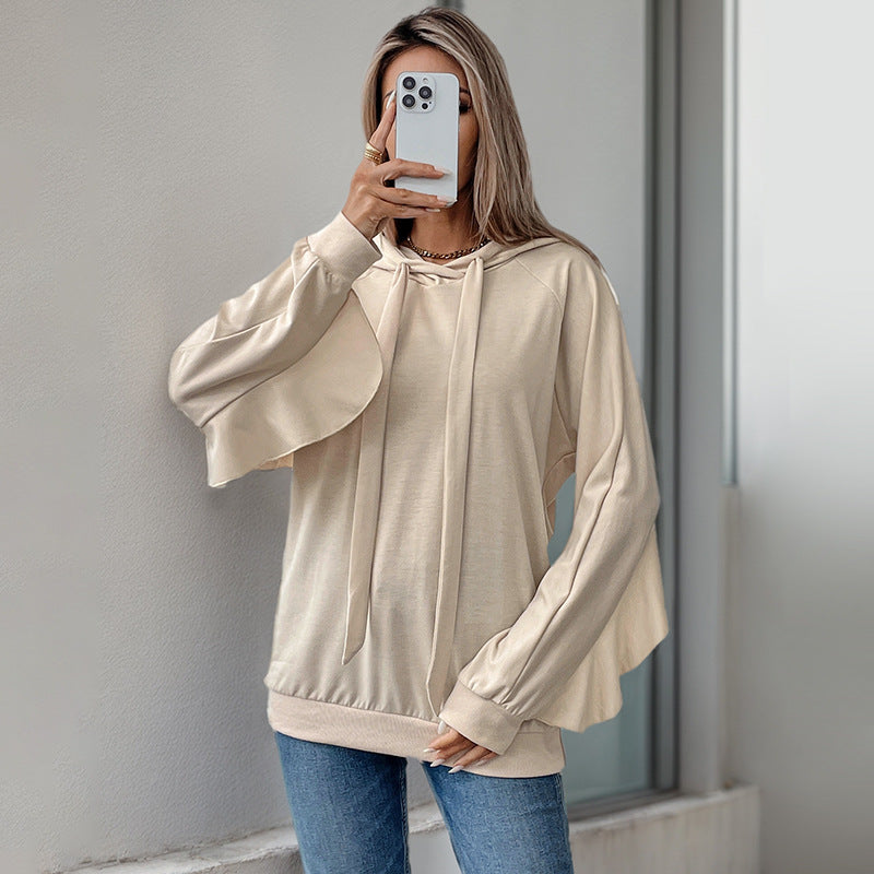 Damen Kapuzenpullover Lässig Schlitzdesign Elegante Optik