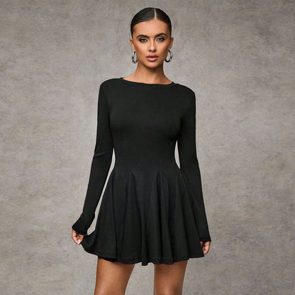 Damen Mini-Kleid Puffärmel Schwingrock Eveloria - Eveloria