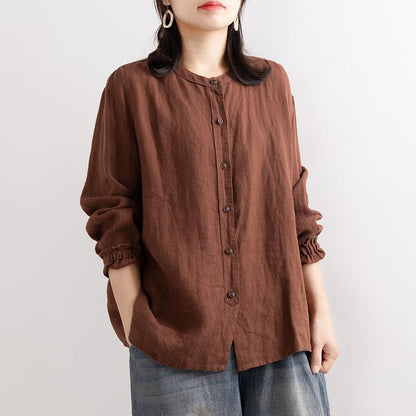 Damen Bluse Lockere Passform Knöpfe Weiße Eveloria