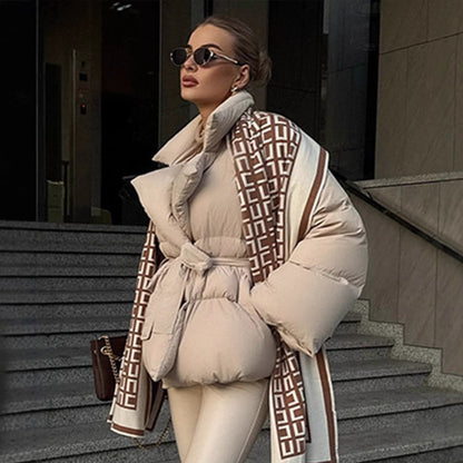 Damen Steppjacke mit Taillengürtel Eveloria
