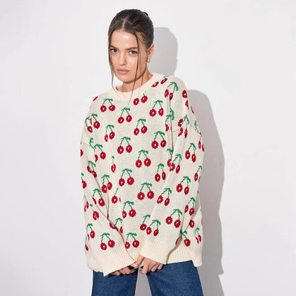Damen Strickpullover Gemustert Fruchtig Lässig