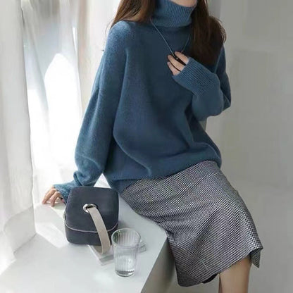 Damen Oversized Rollkragenpullover Weiches Strickmaterial Eveloria