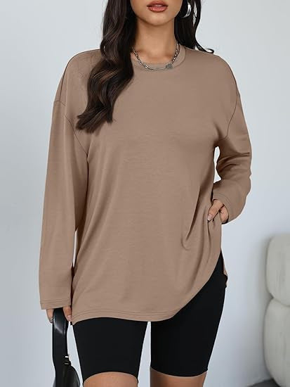 Damen Longsleeve T-Shirt mit Seitenschlitzen Eveloria
