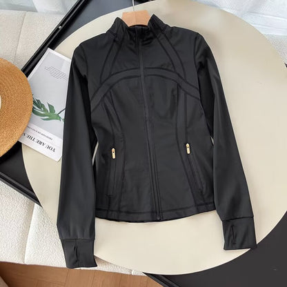 Damen Laufjacke Atmungsaktives Material Hochkragen Eveloria