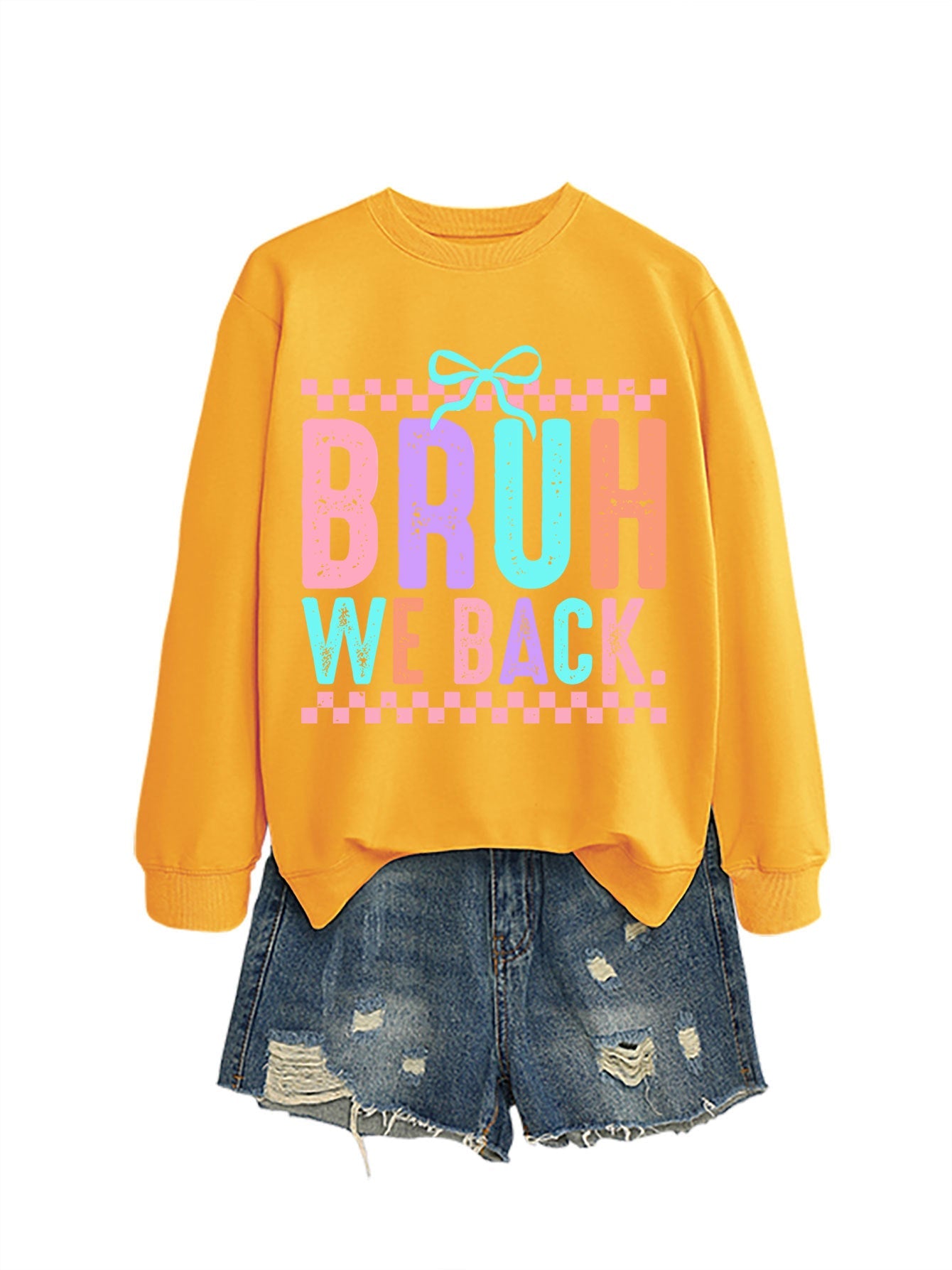 Damen Sweatshirt Bequem Fröhlicher Druck Grau Eveloria