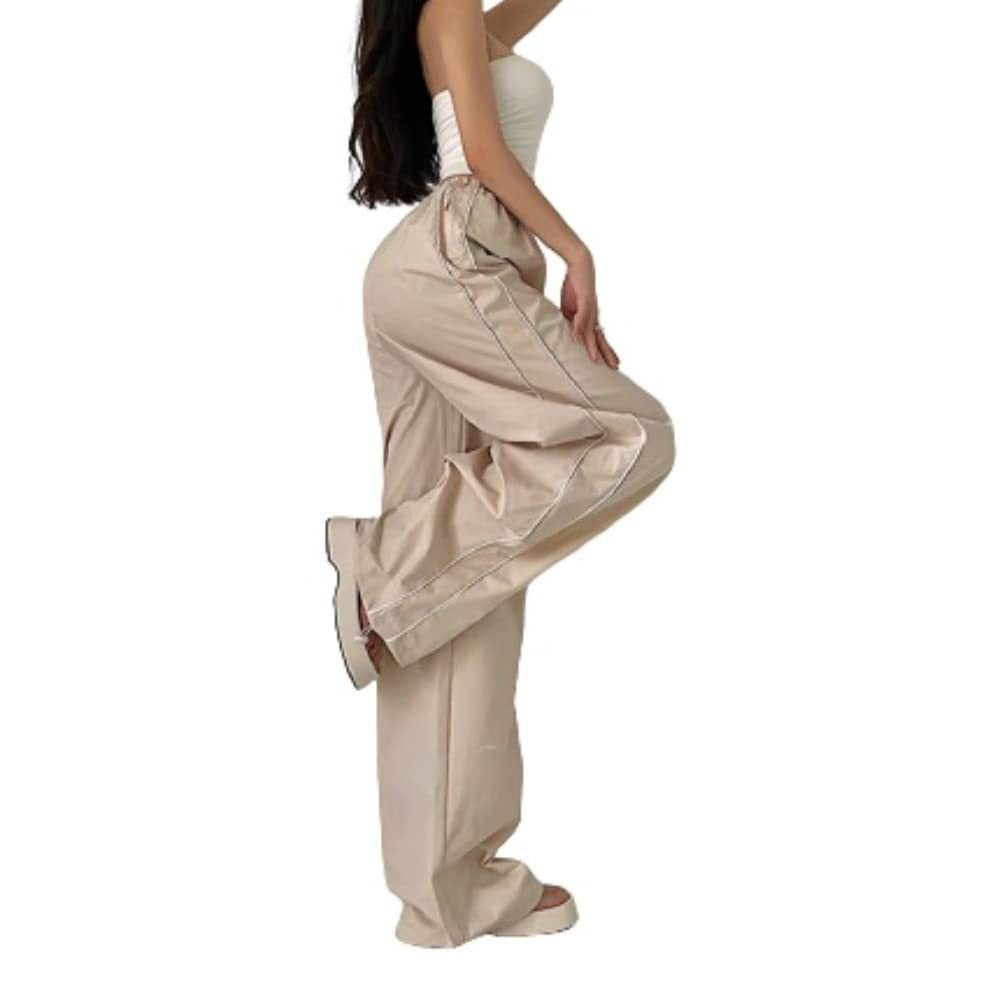 Damen Sport-Hose Weites Bein Elastischer Bund Eveloria