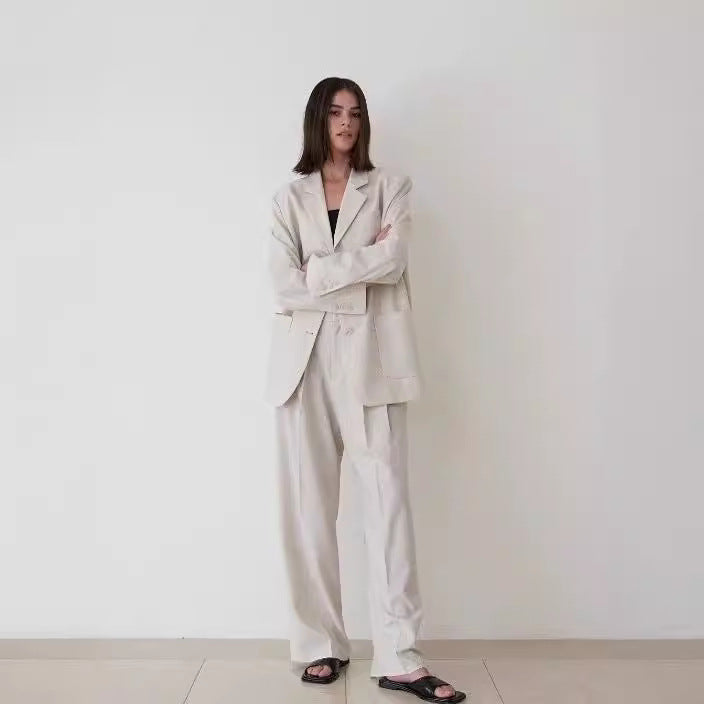 Damen Plissee-Hose Hochgeschnitten Eveloria Elegante
