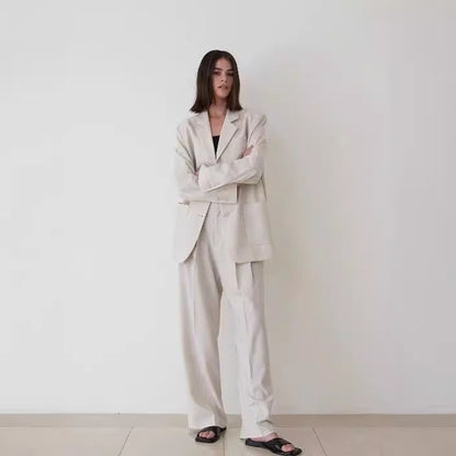 Damen Plissee-Hose Hochgeschnitten Eveloria Elegante