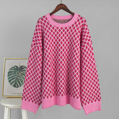 Damen Oversized Pullover Floralmuster Eveloria