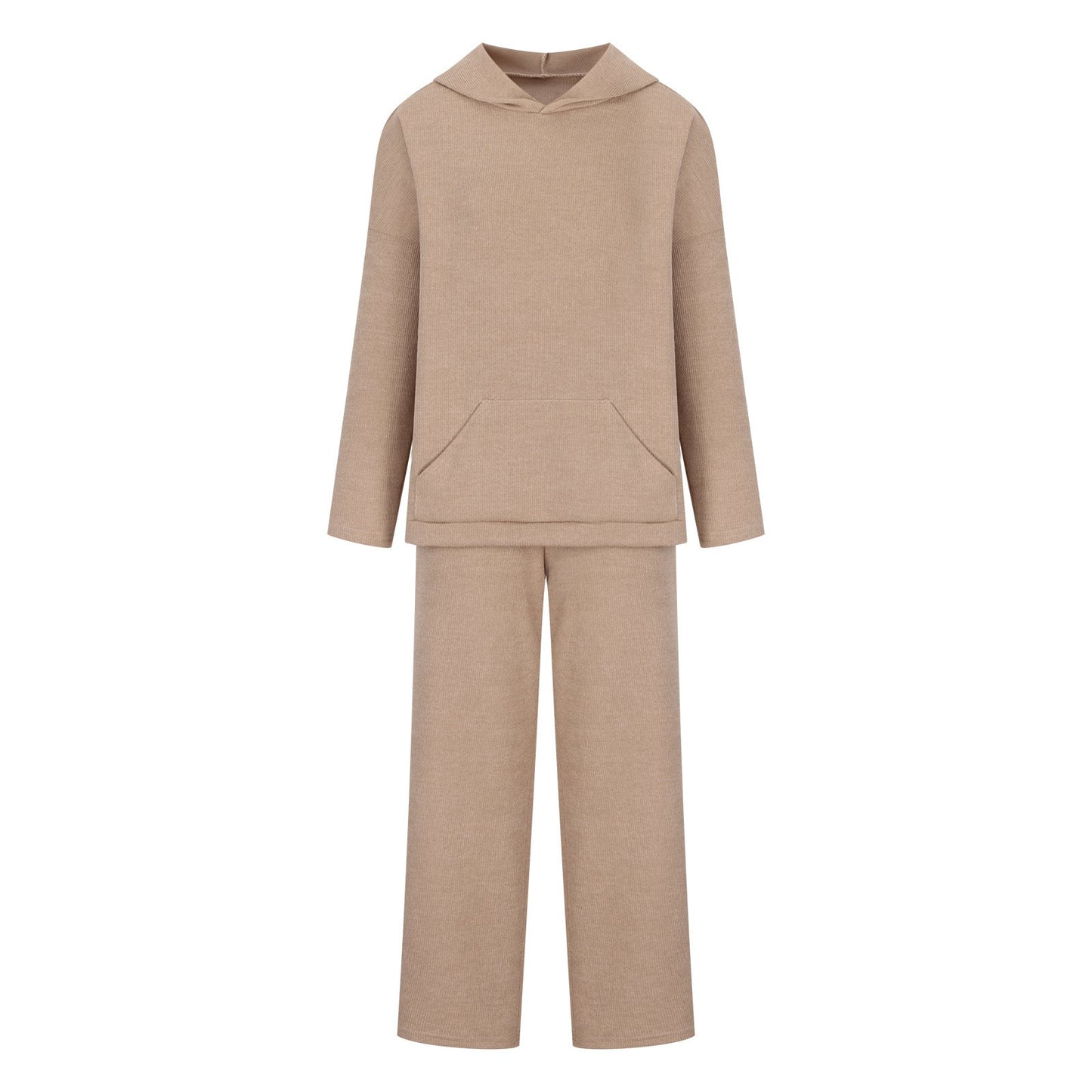 Damen Langarm Hoodie Palazzo Hosen Set Bequem Eveloria
