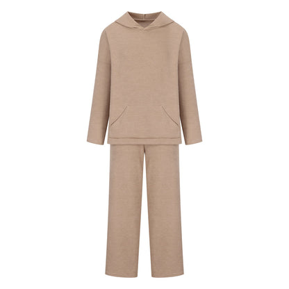 Damen Langarm Hoodie Palazzo Hosen Set Bequem Eveloria