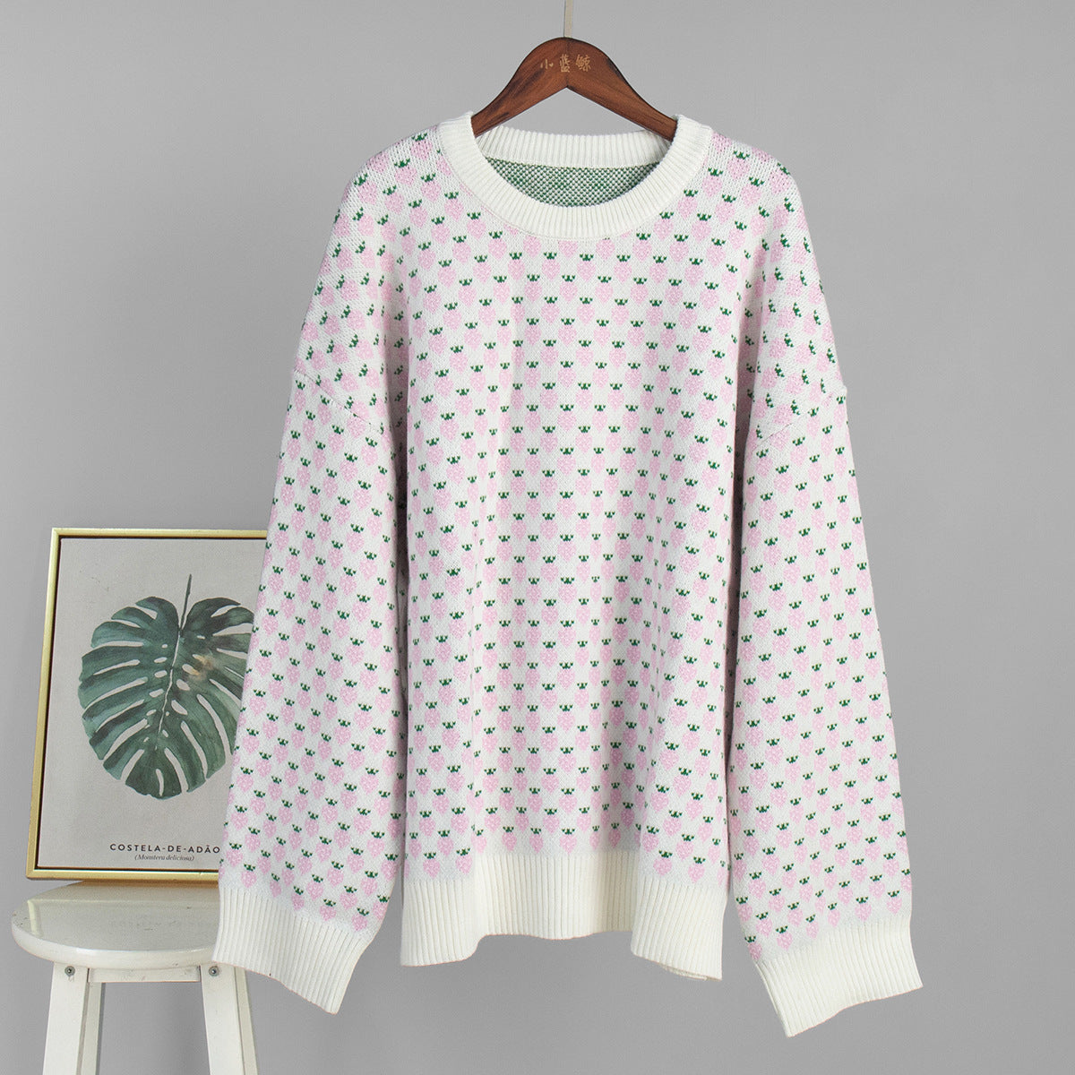 Damen Oversized Pullover Floralmuster Eveloria