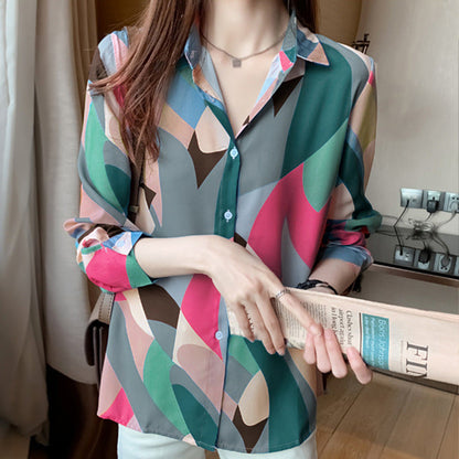 Damenbluse Geometrisches Muster Eveloria