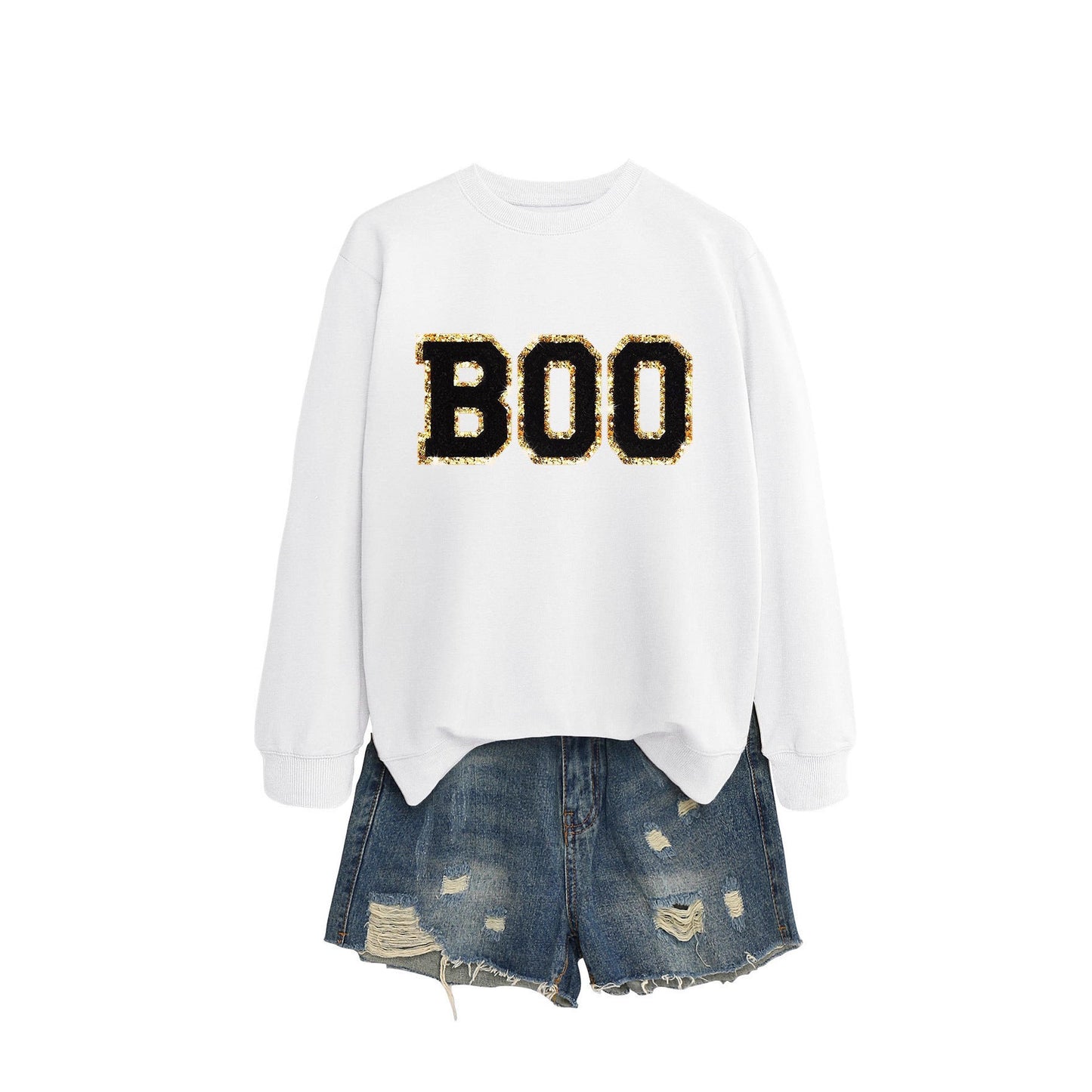 Damen Sweatshirt Glitzer Aufdruck Eveloria