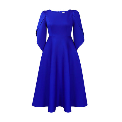 Damen Abendkleid mit Handballenärmel und schwingendem Rock Eveloria