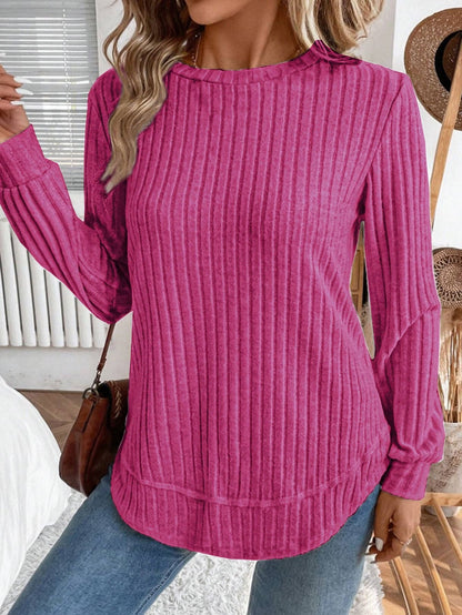 Damen Strickpullover Lässig Vertikale Streifen