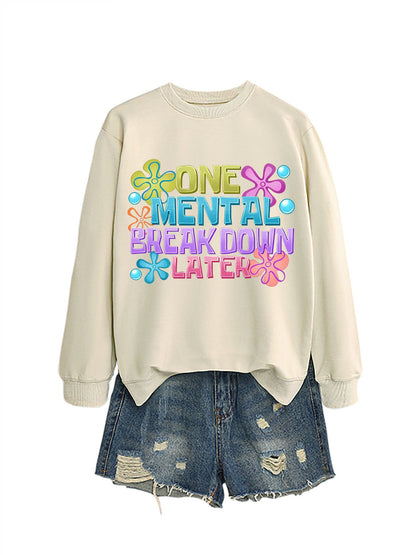 Damen Sweatshirt Kreativer Aufdruck Eveloria Grau