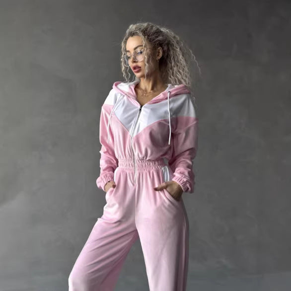 Damen Fleece Sportanzug Elastisch Eveloria